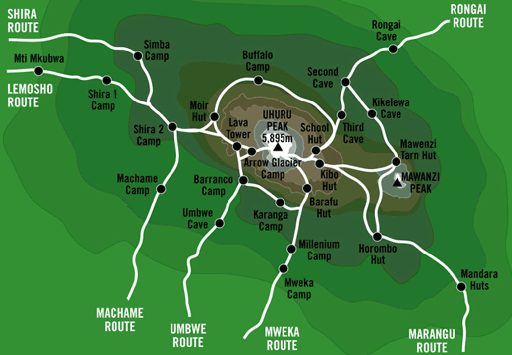 kilimanjaro-routes-overview